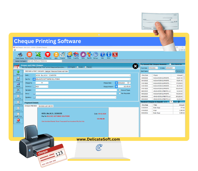 cheque printing software in Dubai UAE