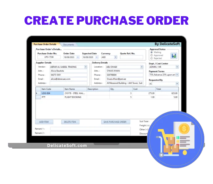 how to create purchase order in uae