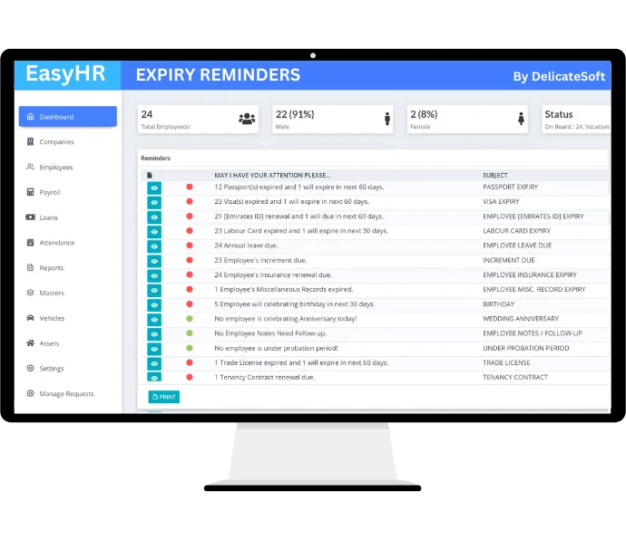 hr software uae for document expiry reminders